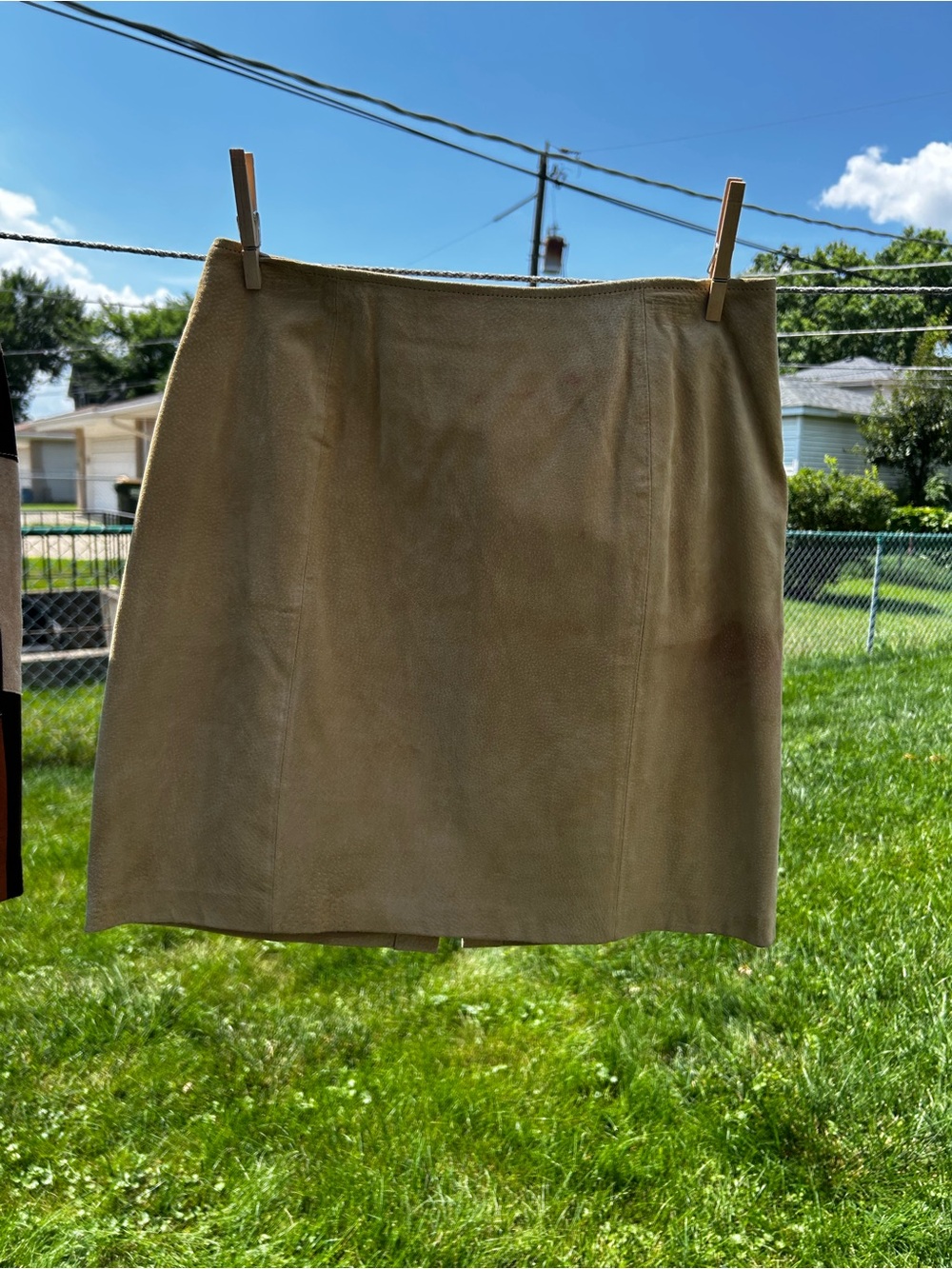 Women's Tan Leather Skirt